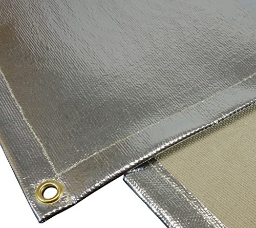 1 Stück Hitzeschutzdecke Hitzeschutzmatte mit Ösen Alu-Fiberglas 1,20 x 1,80 m Schweißdecke Löschdecke| VIELE GRÖSSEN & 1-10 Stück | Brandschutz Decke Fiberglas Matte Auspuff Krümmer | PREMIUM