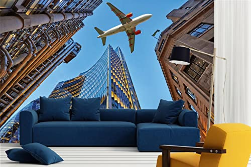 DIMEX LINE Non-Woven Photo Wallpaper Jet Plane 375 x 250 cm - Non-Woven Wallpaper, wall Mural, wall Pictures - Wallpaper for Living Room, Bedroom, Office, Kitchen