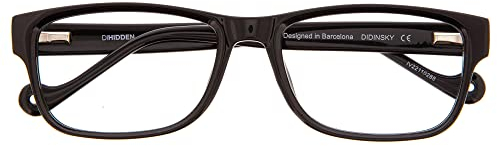 DIDINSKY Blaulichtfilter Brille für Damen und Herren. Blaufilter Brille mit stärke oder ohne sehstärke für Gaming oder Pc. Acetate Tempel und Blendschutzgläser. Graphite +3.0 – DIHIDDEN