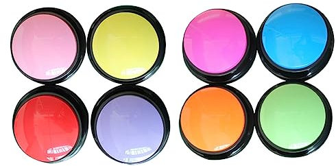 reveryoung 8 cajas de grabación para apretar zumbador, caja de sonido grabable, botón de sonido de voz, suministros de botón de comunicación, juguete