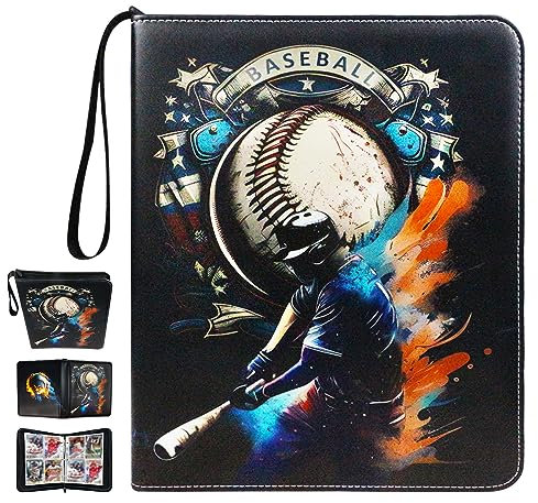 Karten Sammelalbum Baseball Karten Album, 400 Taschen Album für Sammelkarten,Trainer Sammelkartenalben Album,4 Taschen 50 Seiten. (Baseball)
