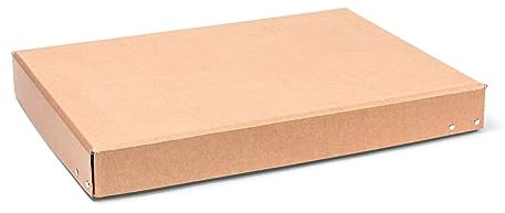 Modulor Stülpdeckelkarton genietet, für DIN A3, robuste Schachtel aus mit Natronpapier kaschierter Graupappe, 5,0 cm x 31,0 cm x 43,0 cm, braun