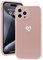 Micoden for iPhone 15 Pro Max Case Cute Girls Silicone Shockproof Protective Bumper Case with Love Heart Pattern Design for iPhone 15 Pro Max Pink