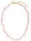 Purelei® Rose Quartz Kette, Damen Halskette aus langlebigem Edelstahl, Wasserfeste Splitterkette aus natürlichem Rosenquarz, 35-40 cm cm Länge verstellbar (Gold)