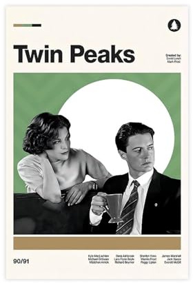 ZOLULA Moderne Retro-TV-Serie Poster Twin Peaks (1) Leinwand-Poster, Wandkunst, Dekordruck, Bild, Gemälde für Wohnzimmer, Schlafzimmer, Dekoration, ungerahmt, 30 x 45 cm