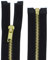 Erlif Reißverschluss in Schwarz - Kunststoff oder Metall, Teilbar oder 2 Wege, 5mm oder 8mm (Metall-Gold(5mm) -Teilbar, 70cm)