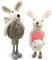 Leeelyan 2 Stück Osterhasen aus Filz,22cm Osterhasen Figuren klein zum Aufhängen,Aufwendige Handarbeit mit Vielen Details,Osterdeko Filz Hase,Osterhasen Dekofiguren