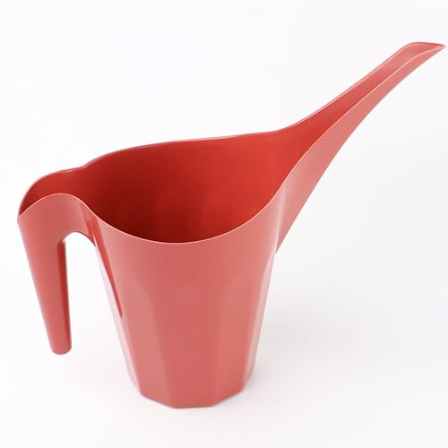 DIVCHI Small Watering Can With 1.25L Capacity Long Spout Indoor & Outdoor Water Jug Pot For House Plant Garden Flower (Red)