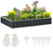 Outsunny Letto per Orto Rialzato da Esterno 645L, Fioriera da Balcone in Acciaio Galvanizzato con Fondo Aperto, per Piante, Fiori e Verdure, 258x90x30cm, Grigio Scuro