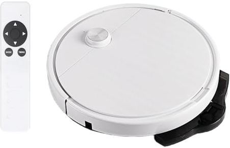 Robot Aspirapolvere e scopa 2 in 1, 3800pa Robot Aspirapolvere Ultra-Fine E Silenzioso con Serbatoio Acqua, Potente Aspirapolvere Robot Rondella con Telecomando per Casa, Ufficio, Pavimenti Duri