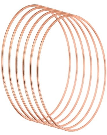 PATIKIL 5,5 Zoll Traumfänger Ringe, 6 Stück Metall Makramee Kranz Blumen Rundring Reifen für Weihnachtsdekoration Zuhause Auto DIY Handwerk Hochzeit Wanddekorationen, Roségold.