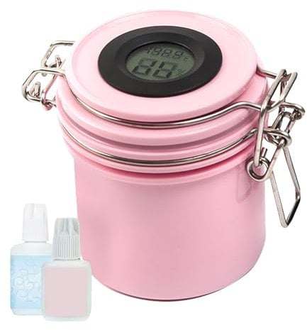 znutc Eyelash Glue Container | False Lash Glue Jar Container,Eyelash Glue Storage Tank with Temperature Gauge, Leak-Proof Jar Container for Lash Extension Extension
