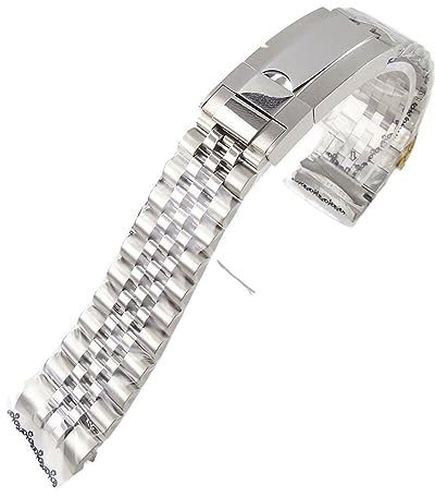vazzic YingYou 20mm Watch Strap Watchband 316L Stainless Steel Bracelet Spare Parts Brushed/Polished Glide Lock System(Jubilee band)