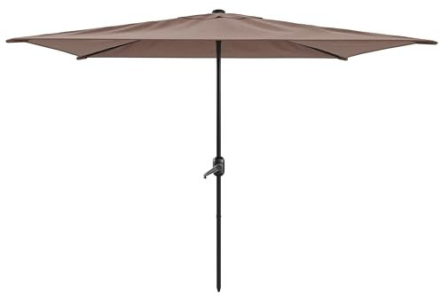 Arreditaly Ombrellone Rettangolare 3 x 2 M Da Giardino Parasole Per Balcone Con Air Vent Apertura A Manovella Anti UV Idrorepellente Per Mare Spiaggia Piscina Terrazzo Design Bahamas (Marrone)