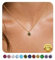 Kenivira Gold Kette für Frauen Geburtsstein Halskette 18K Gold Halskette mit Cubic Zirkonia Anhänger Geburtstag Geschenke für Damen Schmuck