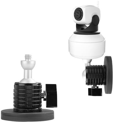 Magnetische Kamera Halterung, Magnetische Überwachungskamera Halterung für Kameras mit 1/4 Zoll Gewinde 360° Verstellbar Magnetische Kamera Montage Halterung für WYZE Cam 3, Blink XT2/3