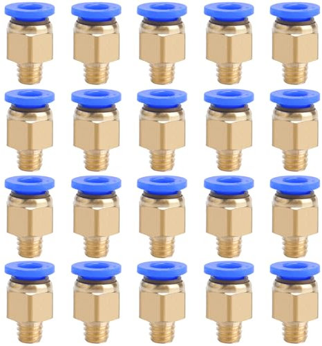 QitinDasen 20 Pièces 3D Imprimante PC4-M6 Pneumatique Connecteur, PC4-M6 Pneumatique Rapide Raccord
