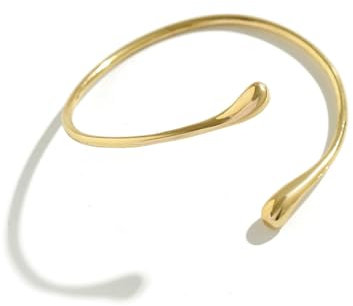 Yamobi Gold Armreif Damen, Verstellbarer Armreif Oberarm, Wasserfestes Armband Gold, Edelstahl Armreifen für Frauen, Schmuck Statement Bangle für Handgelenk