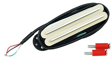 Guyker Alnico 5 Dual Hot Rail Guitar Humbucker Pickup, Single-Coil-Sized Pickups 9K Ersatzteil für E-Gitarre, FHO10A5 Elfenbeinweiß