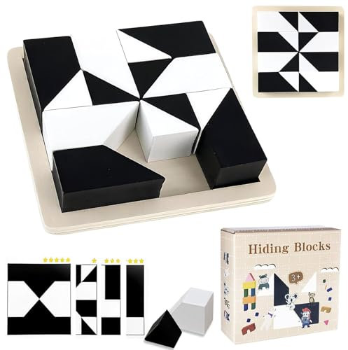 Block Puzzle, versteckte geometrische Form Muster Jigsaw, Brain Teaser Puzzle Spiel, Desktop-Spiel für frühe Bildung Altersgruppe 3