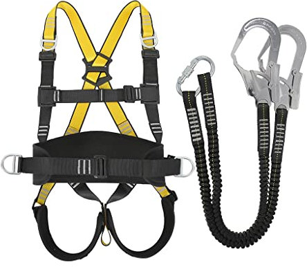 Lavoro aereo Sss, kit Sss, imbracatura di protezione anticaduta con corda da 80 cm per l'intera costruzione del corpo con cintura e imbottitura aggiuntiva/stile 1/gancio singolo (stile 1 gancio doppi