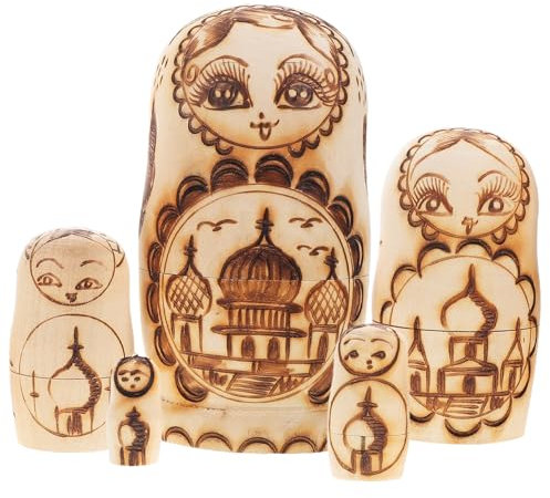 UPKOCH Handmade Matryoshka Dolls Unfinished Wood Nesting Toys Craft Kit for Boys and Girls and Adults Decorative Present