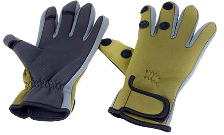 LRXIYODE wasserdichte Anglerhandschuhe Mit DREI Freiliegenden Fingern Dicke Warme Und rutschfeste Outdoor-Handschuhe Für Angeln Radfahren Und Gartenarbeit XL Grün