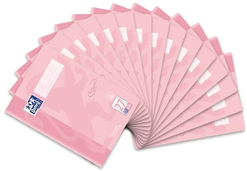 Oxford Schulheft A4 Touch, 16 Blatt, Lineatur 27, liniert, pastell koralle,15 Stück