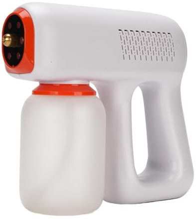 OVAQUIXI Handheld Sprayer Machine, Cordless White Electric Barber Spray Bottle Gun, Nano Mist Atomizer Gun Fogger, Advanced Motor and Battery, Premium Copper Nozzle, Material and Design,