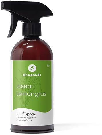 duft+ Geruchsentferner Spray – Bio Raum- & Textilspray mit natürlichen Düften – Litsea & Lemongras – Duftspray gegen Gerüche – 500 ml