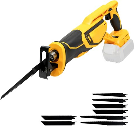 Reciprocating Saw Compatible with DeWalt 20V Max Battery, 3000 RPM Brushless Electric Recip Saw with 8 Reciprocating Saw Blades, Cutting for Metal, Wood, Plastic, Tree Cutting