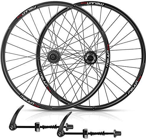 26 Zoll Mountainbike-Laufradsatz Doppelwandige Felgen Aus Aluminiumlegierung Scheibenbremse Schnellspanner 32H Naben Für 8- Bis 11-Gang-Kassetten