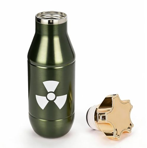 Grogife Thermosflasche 500ml Jäger Geschenke Weihnachten für Männer Ehemann | Lustige Geschenke für Jäger, Weihnachtsgeschenke für Papa Vater Ehemann Freund Partner, Edelstahl Trinkflasche Olivgrün