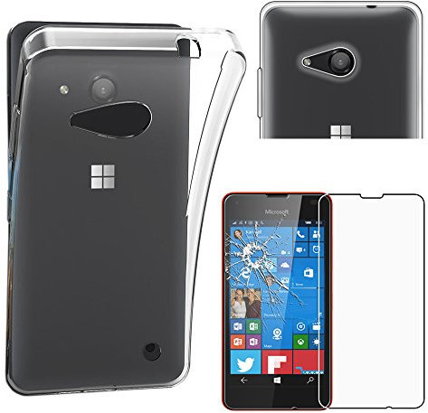 ebestStar - Coque pour Microsoft Lumia 550, Etui Protection Silicone Transparent Antichoc, Souple Slim, Transparent + Verre Trempé