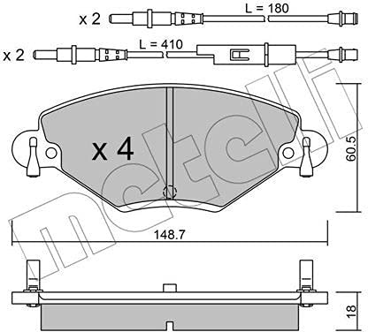 metelligroup 22-0331-0 - Made in Italy - Bremsbeläge