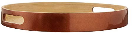 Kyoto Serving Tray, Spun Bamboo, Metallic Rose Gold, Small