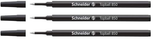 SCHNEIDER Ersatzminen für Tintenroller Topball 850, mittlere Spitze, 05, Schwarz, 3 Stück