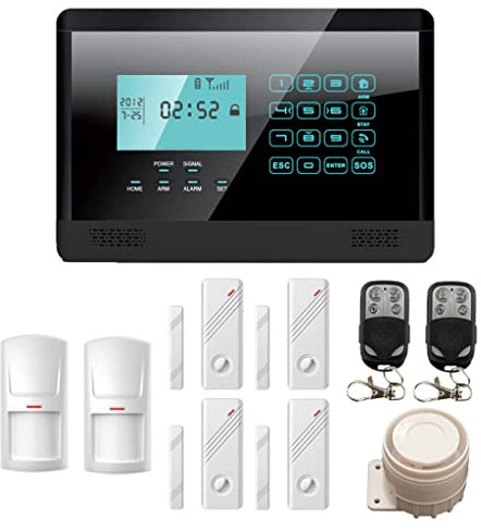 ANTIFURTO ALLARME TOUCH SCREEN CASA KIT COMBINATORE GSM WIRELESS SENZA FILI APP (Kit M - FP-2E-1000-NERO)