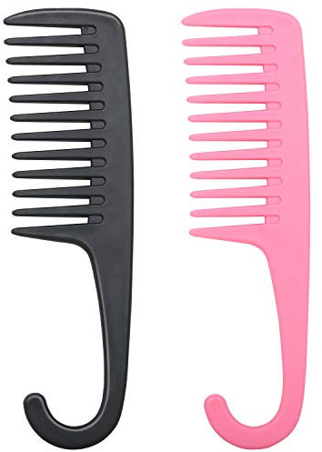 TRIXES Haarkämme für die Dusche, breite Zahnung, perfekt für langes, nasses oder lockiges Haar, 2 Stück