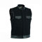 Leatherick Herren Anarchy Club Leder Trim Denim motorradfahrer Weste mit tief taschen schwarz - XXL