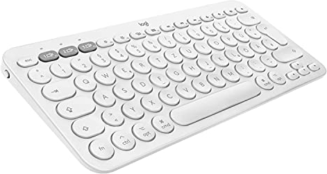Logitech K380 Clavier Bluetooth Multidispositif, Compact et Plat, Easy-Switch jusqu'à 3 appareils, Touches Concaves, Piles de 2 ans, Compatible avec macOS, iOS, iPadOS, AZERTY Layout - Blanc