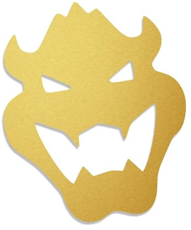 Mario Bowser Kopf L 0154 (gold metallic) // Sticker OEM JDM Style Aufkleber