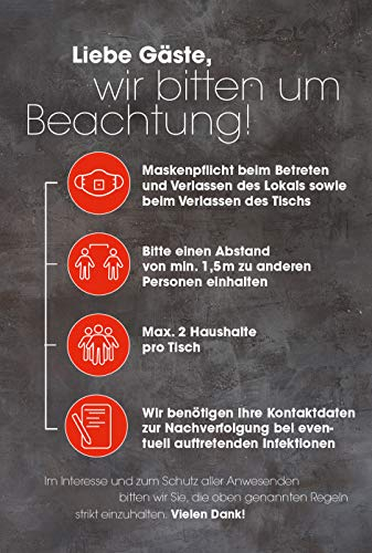 Hinweisschild Hygiene-Regeln Gastronomie 30 x 20cm Kunststoff