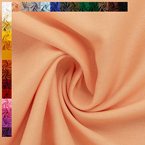 Swafing Baumwollstoff Heide, Uni-Farben, Einfarbig, 100% Baumwolle, apricot, Standard 100 by Oeko-TEX (50cm x 150cm)
