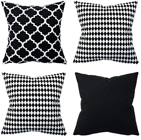 Amilian 4er Set Dekokissen 40x40 Dekokissen mit Füllung und Bezug Kissen mit Bezug Dekoratives Kissen Balkon Dekoration Couch Kissen Sofa Kissen Wohnzimmer Kissen Deko 16x16 inch