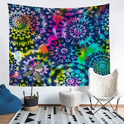 Tie Dye Wandbehang Modern Boho Psychedelic Für Kinder Jugendliche Aquarell Tapisserie Erwachsene Bohemian Gypsy Swirl Wandteppich 148x200cm Wandtuch