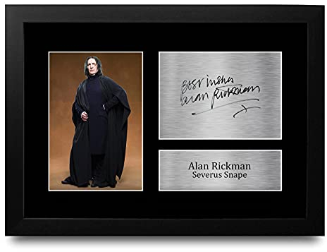 HWC Trading FR - Imagen con autógrafo firmado A4 de Alan Rickman, Harry Potter, Severus Snape, para los fans de la película, enmarcada en tamaño A4