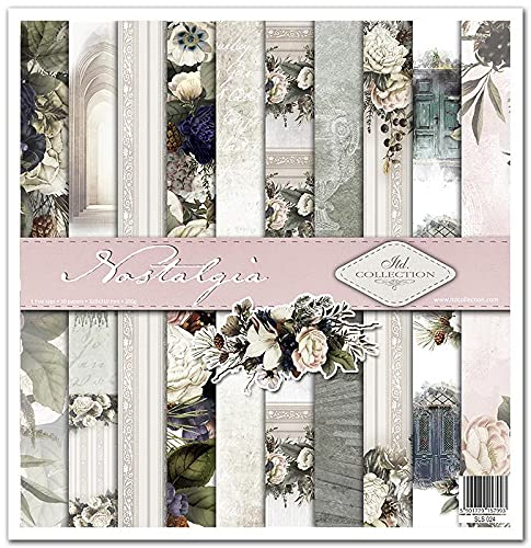 ITD Collection - Scrapbook Papier - Scrapbooking Set - Motivpapier zum Basteln - Dekorpapier 12x12 inches - 310 x 310 mm - 10 Blatt + 1 – Nostalgia - SLS-024