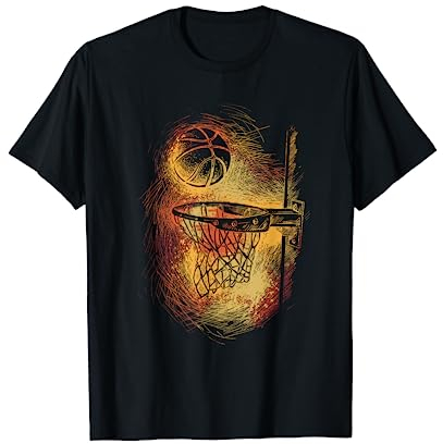 Basketball Geschenkideen & Basketball Bekleidung Basketball Design Trikot Kinder Geschenk Basketball T-Shirt Schwarz Unisex Kinder M