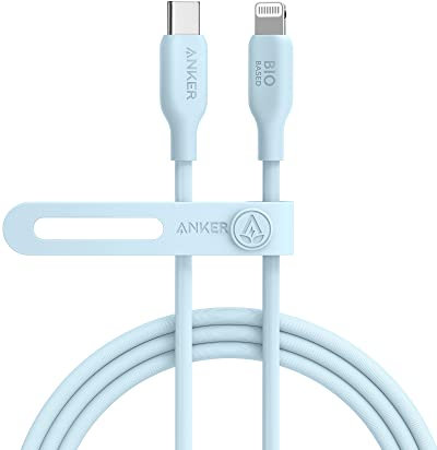 Anker USB-C to Lightning Cable, 541 Cable (Misty Blue, 6ft), MFi Certified, Bio-Based Fast Charging Cable for iPhone 14 14pro 14pro Max 13 13 Pro 12 11 X XS XR 8 Plus (Charger Not Included)